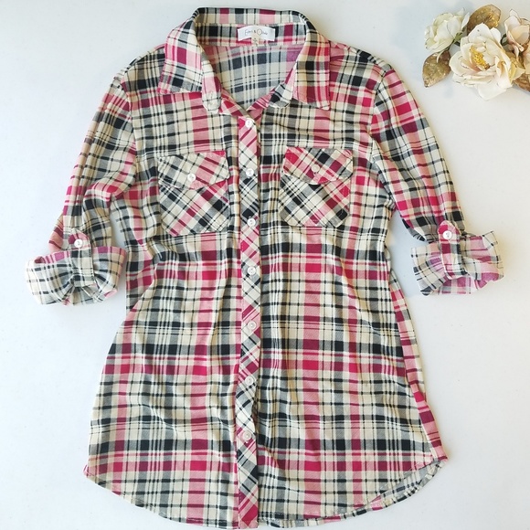 Eden & Olivia Tops - Eden & Olivia Plaid Button Down
